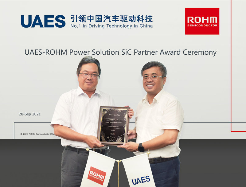 ROHM riconosciuto come fornitore preferenziale di soluzioni di potenza SiC da UAES